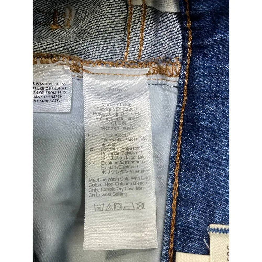 Madewell 'The Petite' '90S Blue Cotton Straight Denim Jean Size 27 - Picture 4 of 4